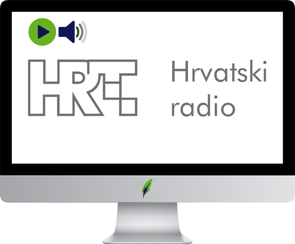 Afbeelding computerscherm met logo radiozender HRT 2 Radio - Kroatië - in kleur op transparante achtergrond - 600 * 496 pixels